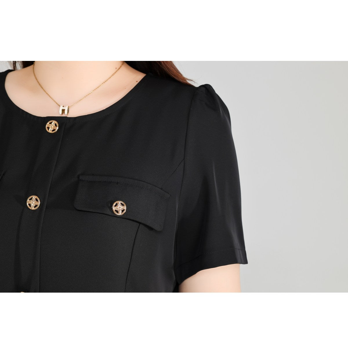 Plus Size Black Chic Fit and Flare Dress