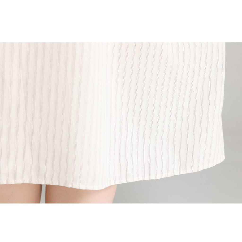 Plus Size Beige Shirt Dress with Belt