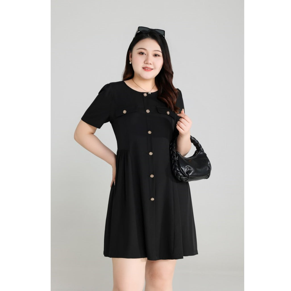 Plus Size Black Chic Fit and Flare Dress