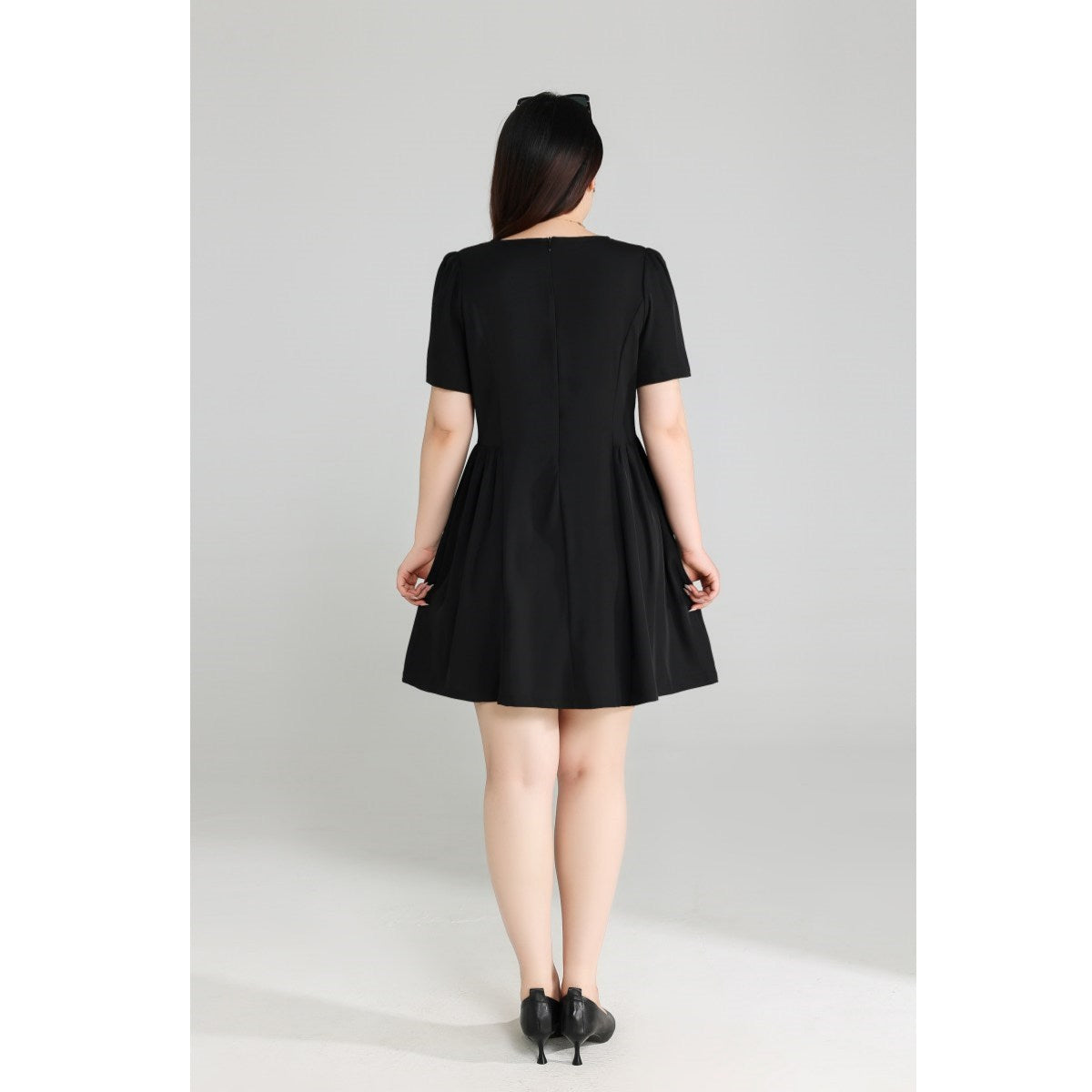 Plus Size Black Chic Fit and Flare Dress