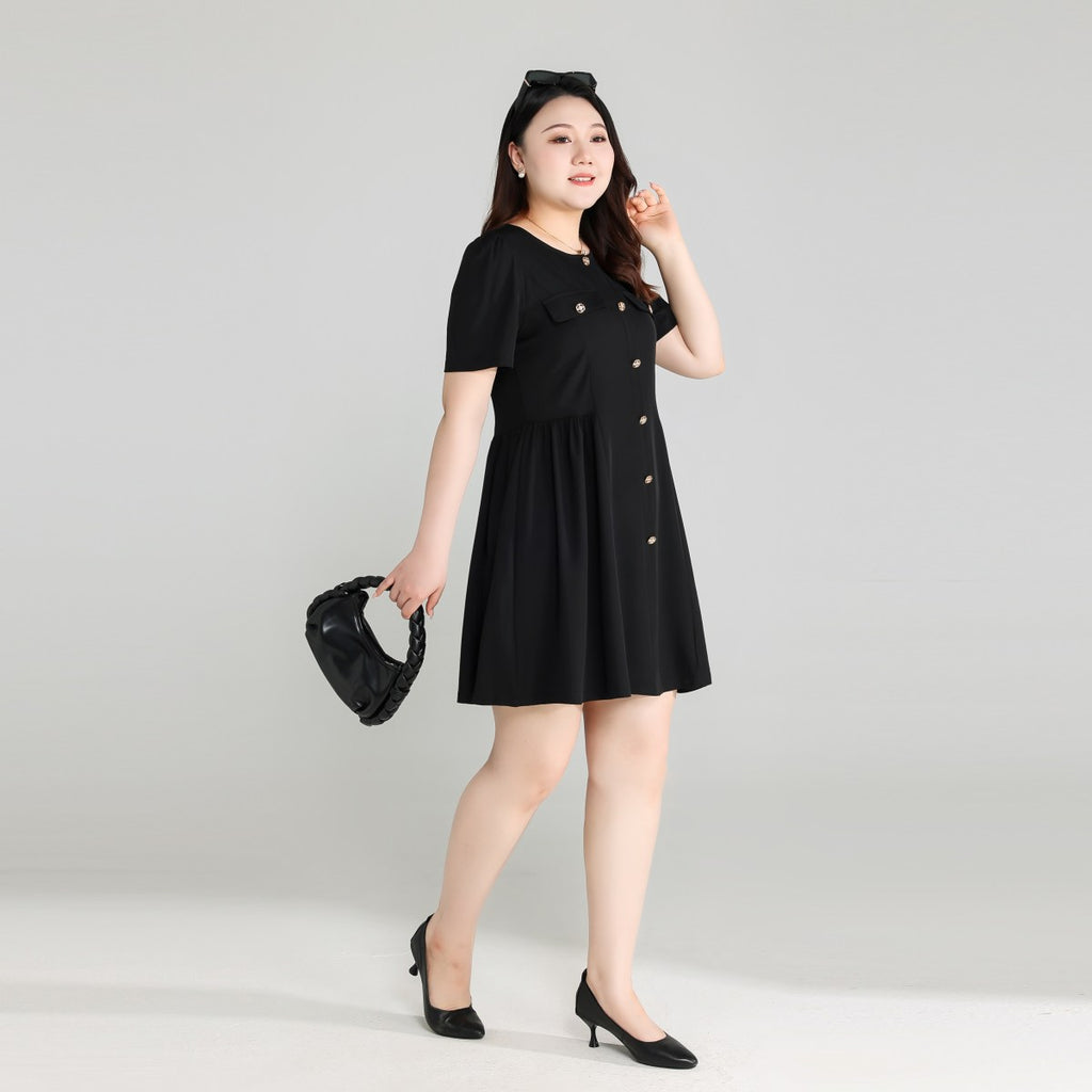 Plus Size Black Chic Fit and Flare Dress