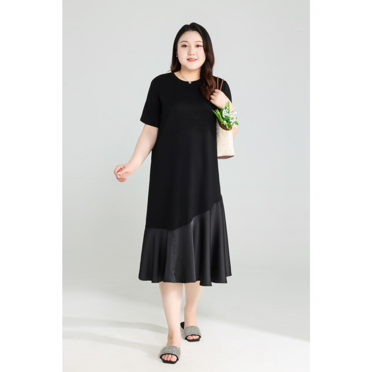 plus size black mermaid dress