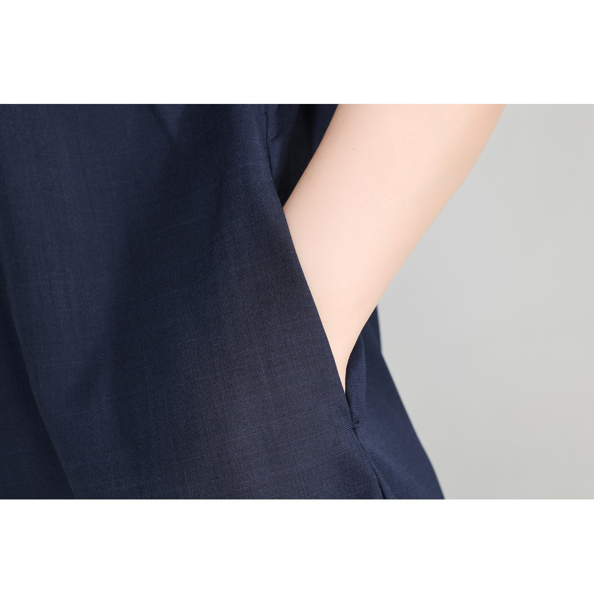 Plus Size Blue Notch Neck Shift Dress