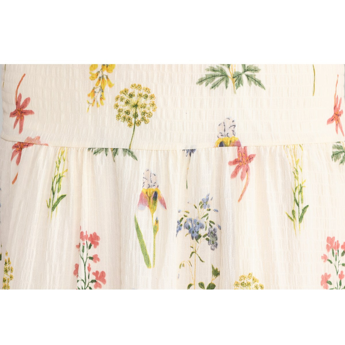 Plus Size Colourful Flowers Midi Skirt - tier