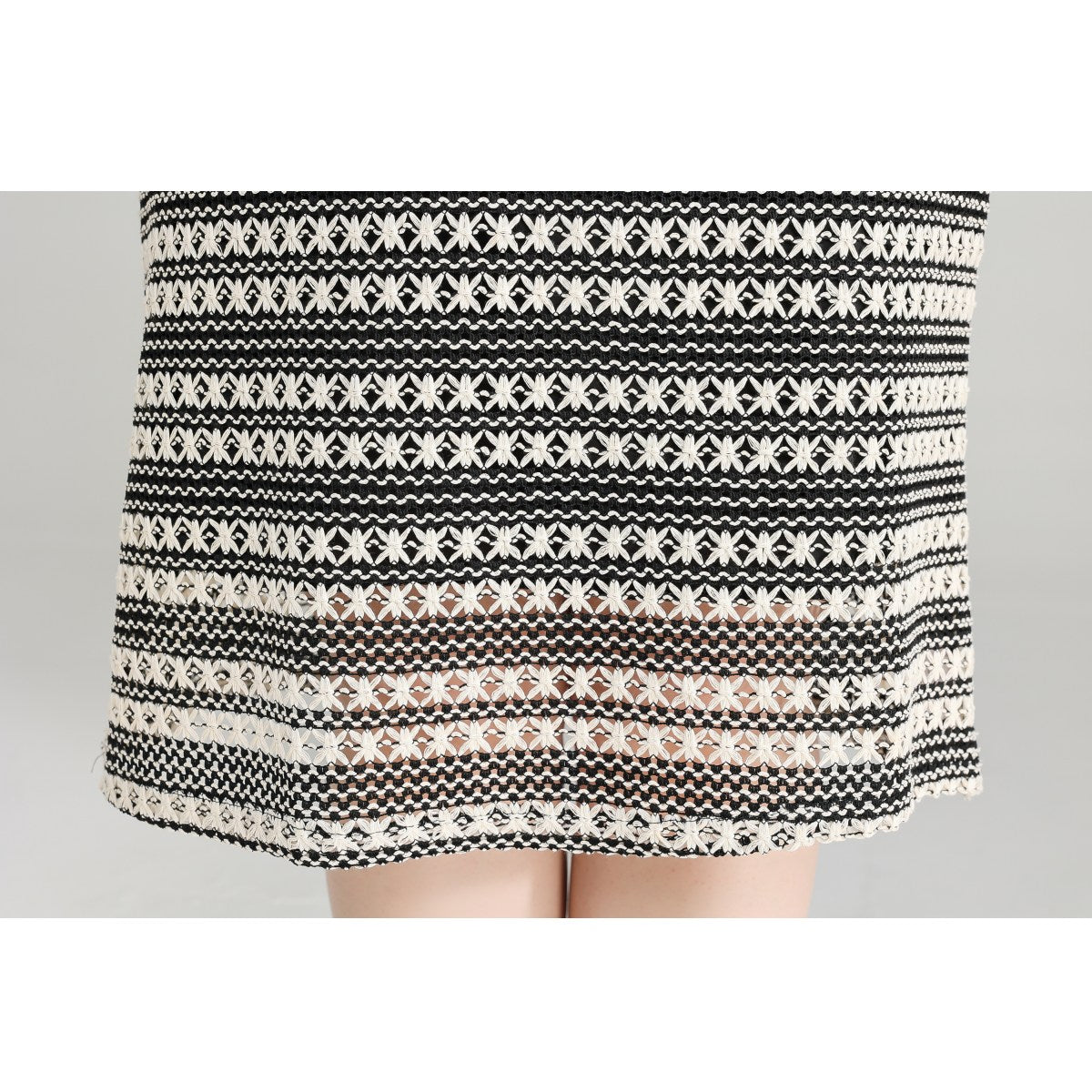 Plus Size Crochet Stripes Shift Dress