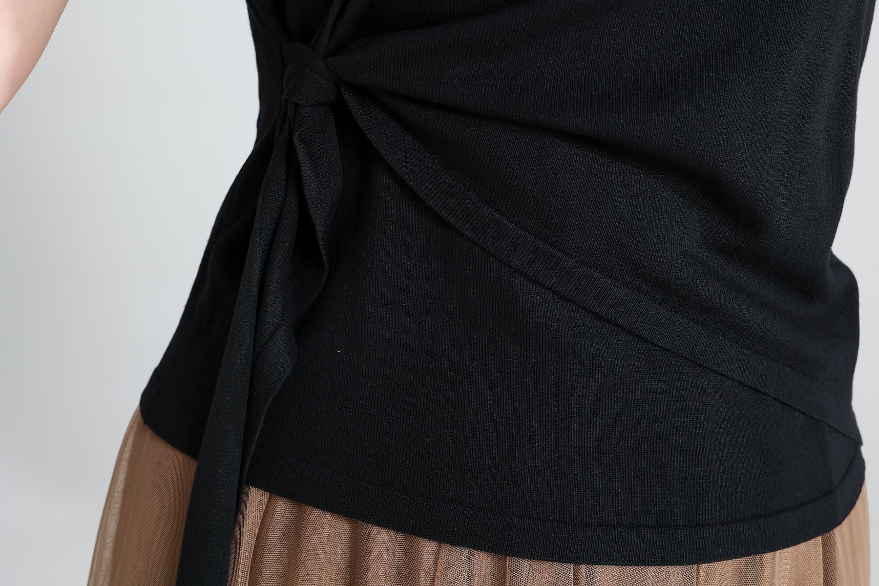 Plus Size Knit Wrap Short Sleeve Top