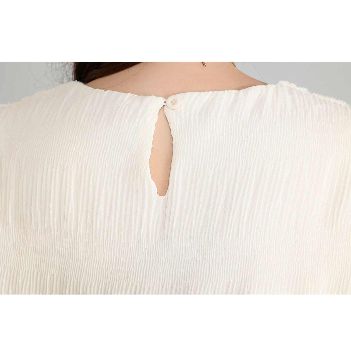 Plus Size Beige Short Sleeve Blouse