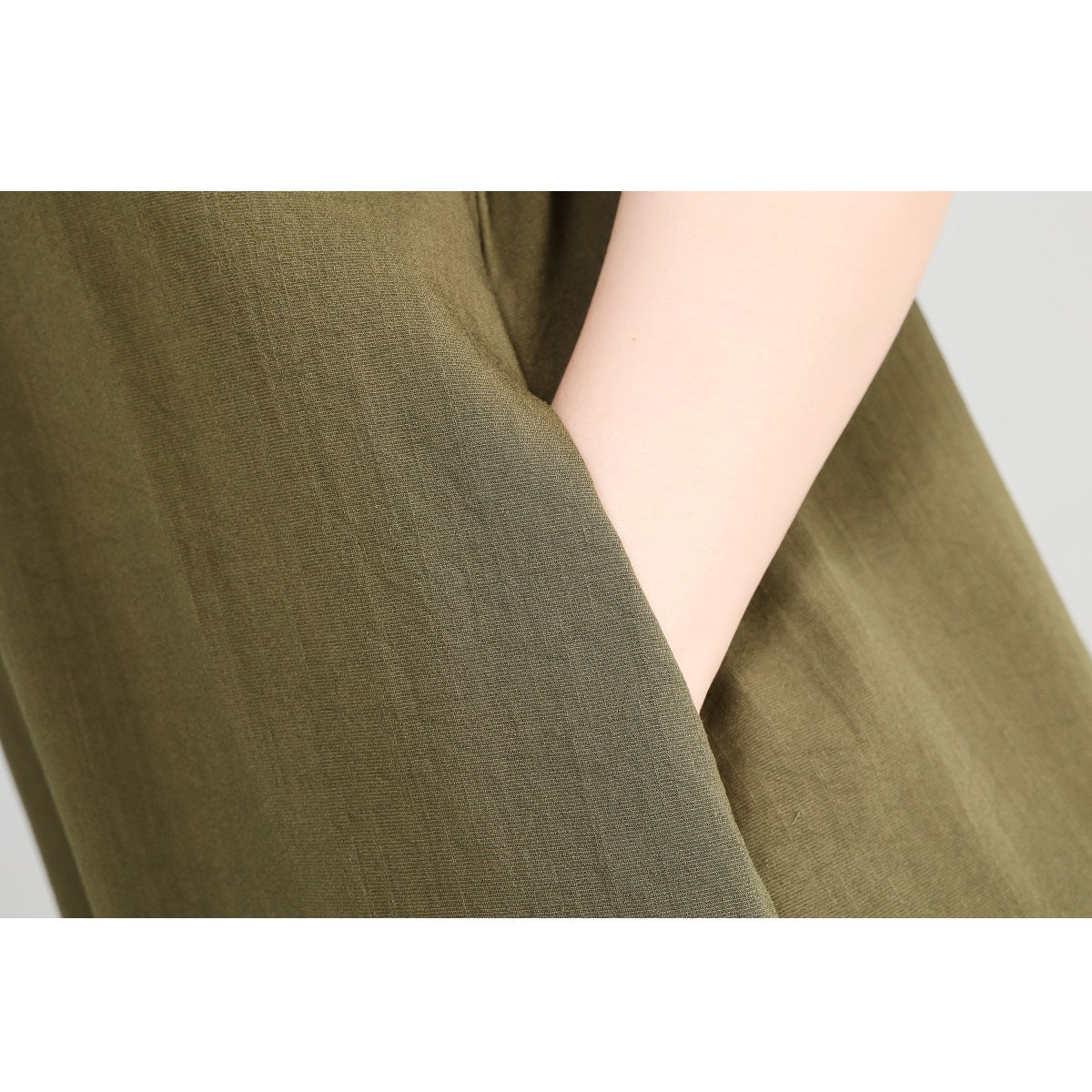 Plus Size Olive Green Square Neck Dress
