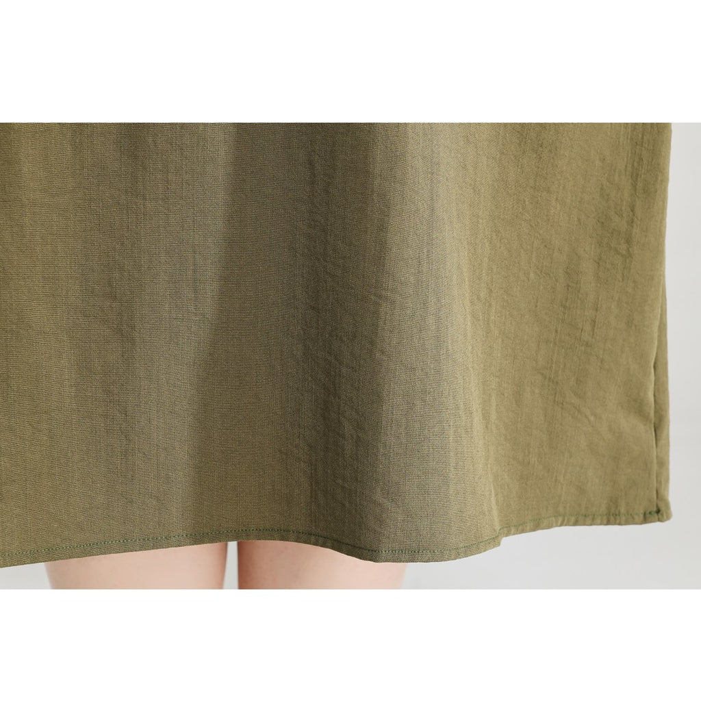 Plus Size Olive Green Square Neck Dress