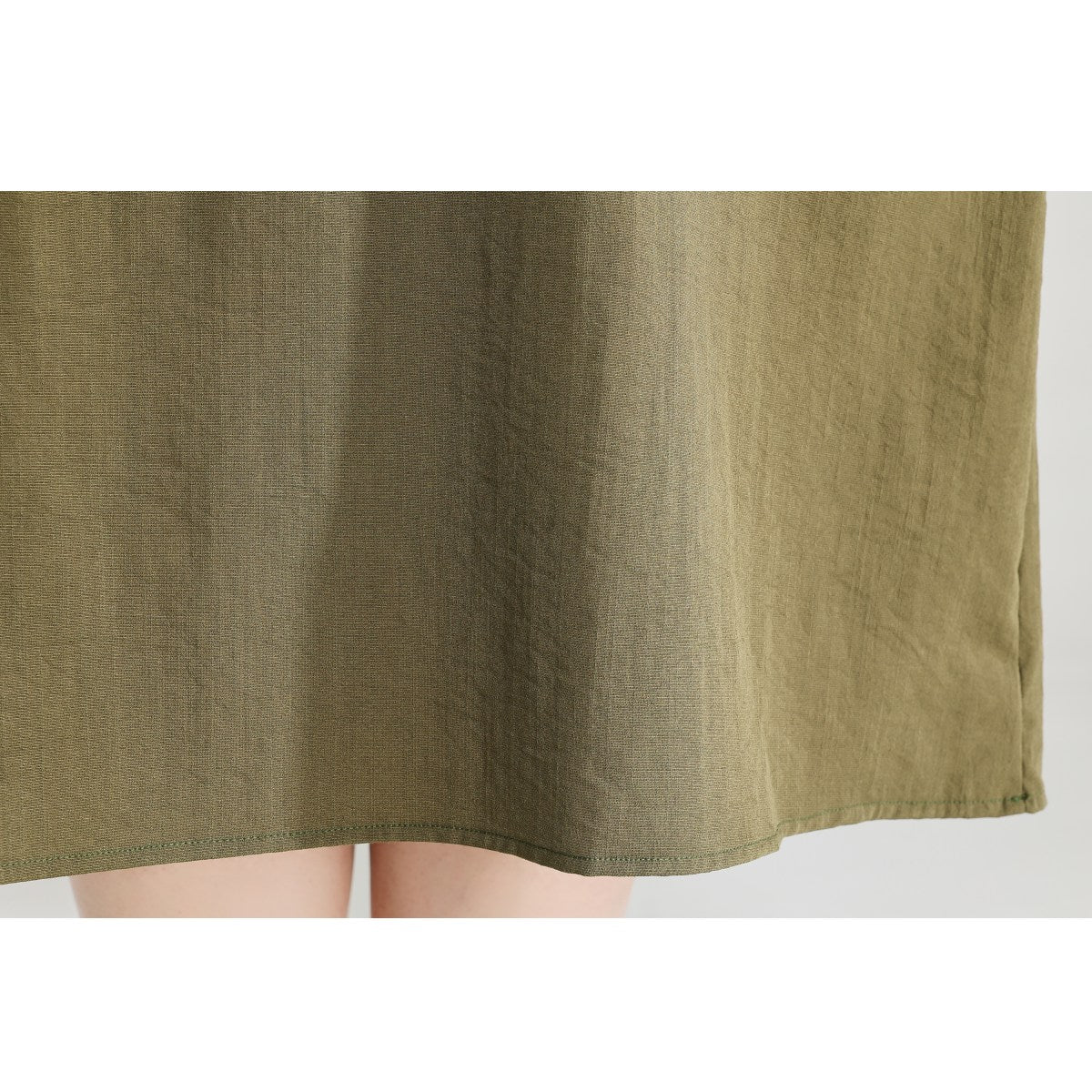 Plus Size Olive Green Square Neck Dress