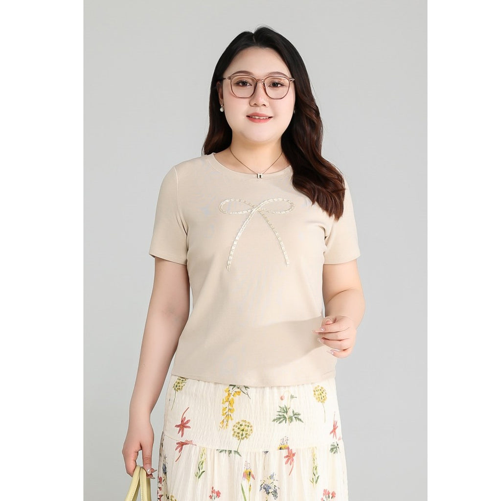 Plus Size Ribbon T Shirt