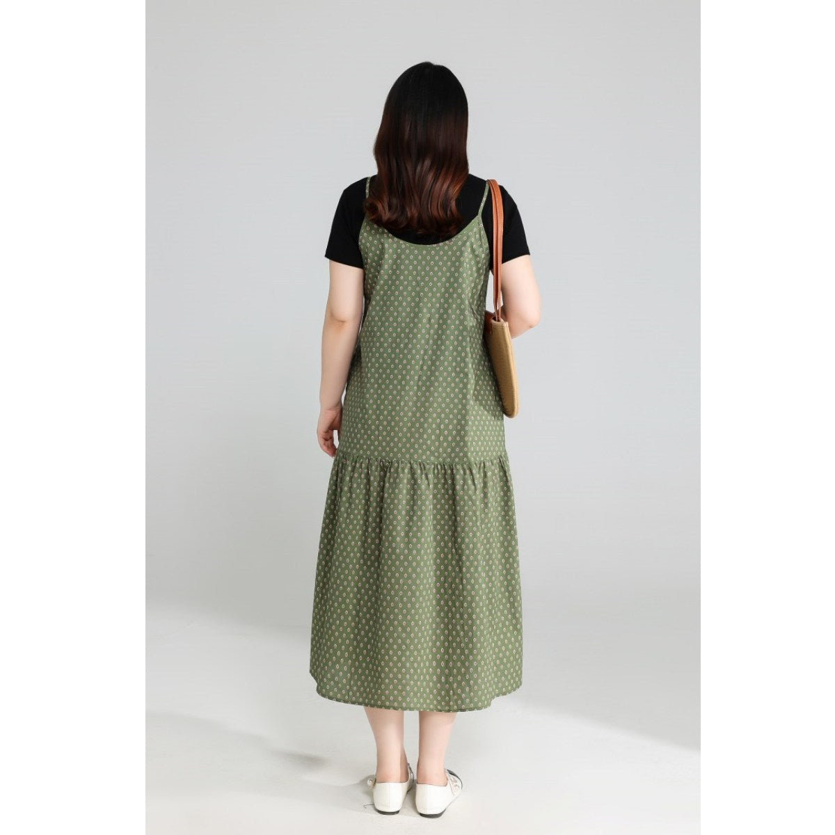 Plus Size Tee and Bohemian Pinafore Dress Set